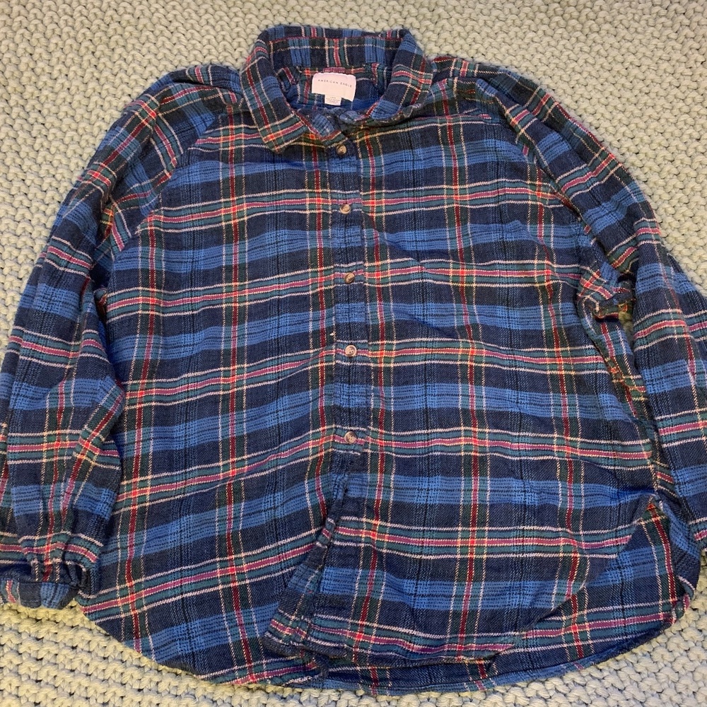 Blue plaid flannel